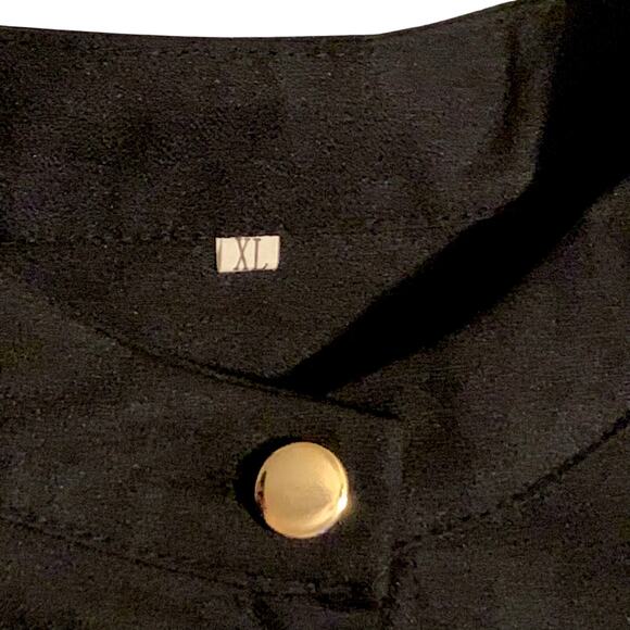 Unbranded Black Womens Elegant Dress Blouse Gold Tone Button Front Closure XL - Picture 2 of 9
